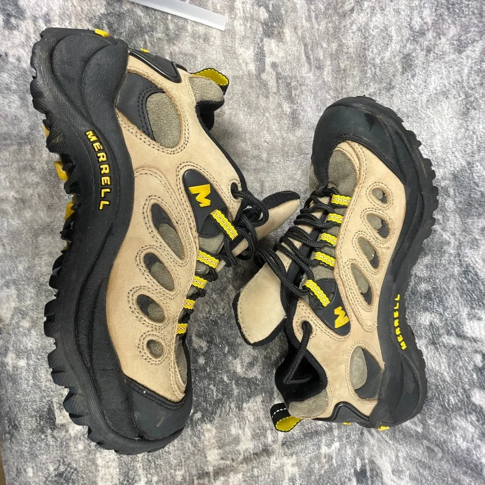 Merrell Womens 8 Reflex Hiking Shoes Birch Yellow Rugged Trail Sneakers - Picture 5 of 9